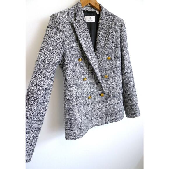 BABATON Tweed Linen-Blend Double-Breasted Index Blazer Jacket XS ARITZIA $228 - Picture 1 of 13